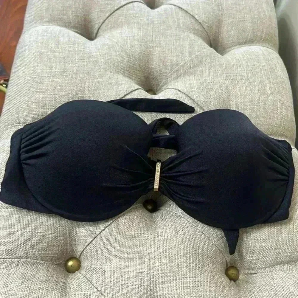Victoria’s Secret bikini, top, black and gold.
